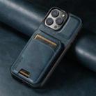 For iPhone 15 Pro Max Suteni H02 Leather Wallet Stand Back Phone Case(Blue) - 2