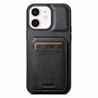 For iPhone 12 / 12 Pro Suteni H02 Leather Wallet Stand Back Phone Case(Black) - 1