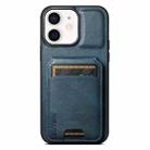 For iPhone 12 / 12 Pro Suteni H02 Leather Wallet Stand Back Phone Case(Blue) - 1