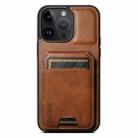For iPhone 13 Pro Max Suteni H02 Leather Wallet Stand Back Phone Case(Brown) - 1