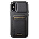 For iPhone XS Max Suteni H02 Leather Wallet Stand Back Phone Case(Black) - 1