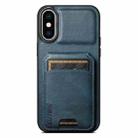 For iPhone XS Max Suteni H02 Leather Wallet Stand Back Phone Case(Blue) - 1