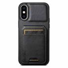 For iPhone X / XS Suteni H02 Leather Wallet Stand Back Phone Case(Black) - 1