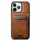 For iPhone 11 Pro Suteni H02 Leather Wallet Stand Back Phone Case(Brown) - 1