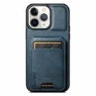 For iPhone 11 Pro Max Suteni H02 Leather Wallet Stand Back Phone Case(Blue) - 1