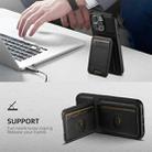 For iPhone 16 Suteni H02 Leather Wallet Stand Back Phone Case(Black) - 3
