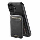 For iPhone 16 Plus Suteni H02 Leather Wallet Stand Back Phone Case(Black) - 1