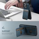 For iPhone 16 Plus Suteni H02 Leather Wallet Stand Back Phone Case(Blue) - 3