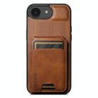 For iPhone 16e Suteni H02 Leather Wallet Stand Back Phone Case(Brown) - 1