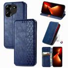 For Tecno Pova 5 4G Cubic Grid Pressed Magnetic Leather Phone Case(Blue) - 1