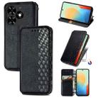 For Tecno Spark Go 2024 Cubic Grid Pressed Magnetic Leather Phone Case(Black) - 1