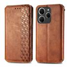 ForTecno Spark 20 Pro Cubic Grid Pressed Magnetic Leather Phone Case(Brown) - 1