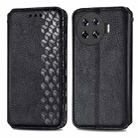 ForTecno Spark 20 Pro+ Cubic Grid Pressed Magnetic Leather Phone Case(Black) - 1