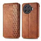 ForTecno Spark 20 Pro+ Cubic Grid Pressed Magnetic Leather Phone Case(Brown) - 1