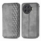 ForTecno Spark 20 Pro+ Cubic Grid Pressed Magnetic Leather Phone Case(Grey) - 1