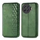 ForTecno Spark 20 Pro+ Cubic Grid Pressed Magnetic Leather Phone Case(Green) - 1