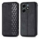 For Tecno Spark 20 4G Cubic Grid Pressed Magnetic Leather Phone Case(Black) - 1