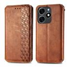 For Tecno Spark 20 4G Cubic Grid Pressed Magnetic Leather Phone Case(Brown) - 1