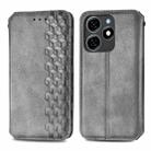 For Tecno Spark 20 4G Cubic Grid Pressed Magnetic Leather Phone Case(Grey) - 1