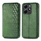 For Tecno Spark 20 4G Cubic Grid Pressed Magnetic Leather Phone Case(Green) - 1