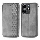 For Tecno Spark 20C 4G Cubic Grid Pressed Magnetic Leather Phone Case(Grey) - 1