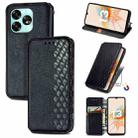 For Umidige A15 Cubic Grid Pressed Magnetic Leather Phone Case(Black) - 1