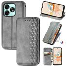 For Umidige A15 Cubic Grid Pressed Magnetic Leather Phone Case(Grey) - 1