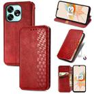 For Umidige A15 Cubic Grid Pressed Magnetic Leather Phone Case(Red) - 1