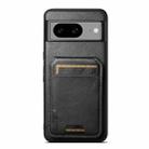 For Google Pixel 6a Suteni H02 Leather Wallet Stand Back Phone Case(Black) - 1