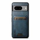 For Google Pixel 6a Suteni H02 Leather Wallet Stand Back Phone Case(Blue) - 1