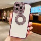 For iPhone 14 Pro Max Electroplated Diamond TPU Phone Case(Purple) - 1