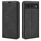 For Google Pixel 8a Retro-skin  Magnetic Suction Leather Phone Case(Black) - 1
