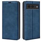 For Google Pixel 8a Retro-skin  Magnetic Suction Leather Phone Case(Dark Blue) - 1