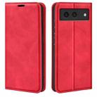 For Google Pixel 8a Retro-skin  Magnetic Suction Leather Phone Case(Red) - 1