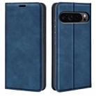For Google Pixel 9 Pro XL Retro-skin Magnetic Suction Leather Phone Case(Dark Blue) - 1