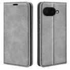 For Google Pixel 9a Retro-skin Magnetic Suction Leather Phone Case(Grey) - 1