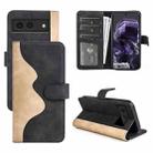 For Google Pixel 8a Stitching Horizontal Flip Leather Phone Case(Black) - 1