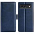 For Google Pixel 8a Dual-side Magnetic Buckle Horizontal Flip Leather Phone Case(Dark Blue) - 1