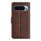 For Google Pixel 9 / 9 Pro Dual-side Magnetic Buckle Horizontal Flip Leather Phone Case(Brown) - 3