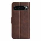 For Google Pixel 9 Pro XL Dual-side Magnetic Buckle Horizontal Flip Leather Phone Case(Brown) - 3
