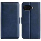 For Google Pixel 9a Dual-side Magnetic Buckle Horizontal Flip Leather Phone Case(Dark Blue) - 1