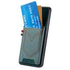 For Xiaomi 14 Denim Texture Leather Skin Phone Case with Card Slot(Green) - 2