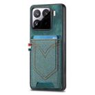 For Xiaomi 15 Denim Texture Leather Skin Phone Case with Card Slot(Green) - 1