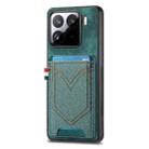 For Xiaomi 15 Pro Denim Texture Leather Skin Phone Case with Card Slot(Green) - 1