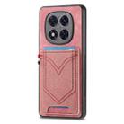 For Xiaomi Redmi Note 14 5G Denim Texture Leather Skin Phone Case with Card Slot(Pink) - 1