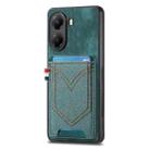 For Xiaomi Poco X7 Pro Denim Texture Leather Skin Phone Case with Card Slot(Green) - 1