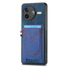 For Redmi K80 / Poco F7 Pro Denim Texture Leather Skin Phone Case with Card Slot(Blue) - 2