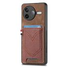 For Redmi K80 / Poco F7 Pro Denim Texture Leather Skin Phone Case with Card Slot(Brown) - 2