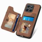 For Honor X6a Retro Skin-feel Ring Multi-card RFID Wallet Phone Case(Brown) - 3