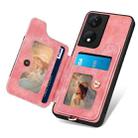 For Honor X7b Retro Skin-feel Ring Multi-card RFID Wallet Phone Case(Pink) - 3